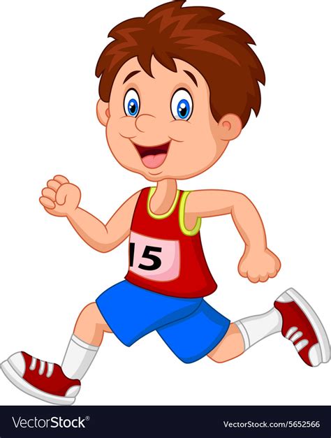 Select from premium cartoon boy of the highest quality. Cartoon boy follow the race Royalty Free Vector Image