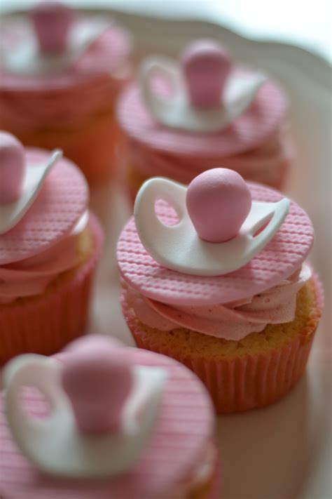 Vanilla Strawberry Baby Shower Cupcakes Shower Cupcakes Baby
