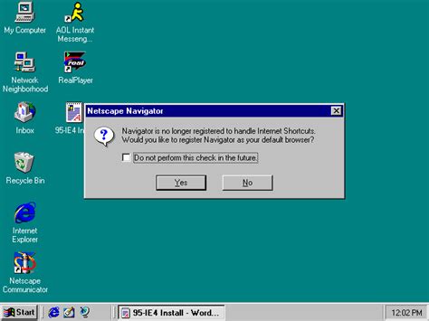 Ícone usado nos navegadores netscape navigator de 1994 à 2007. Win95_Installation_8-99-VER-01