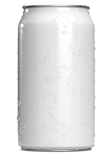 Realistic Cans White With Water Drops For Mock Up Soda Can Mock Up