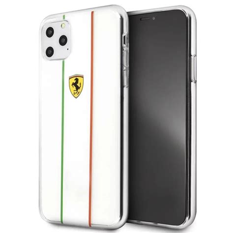 Ferrari ® For Apple Iphone 11 Pro Max Fiorano White Stripe Clear Series
