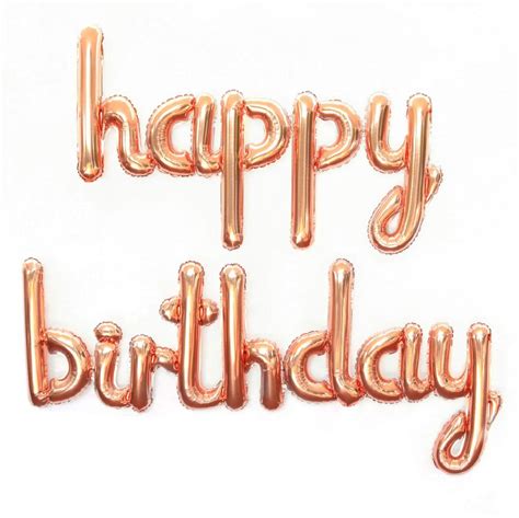 Foil Balloon Happy Birthday Banner Rose Gold Air Fill Only