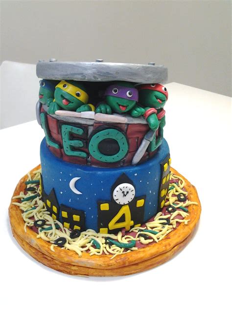 Ninja turtles 4th birthday 10 & 6 strawberry cake with strawberry filling. Ninja turtle cake | Ninja turtle cake, Turtle cake, Cake