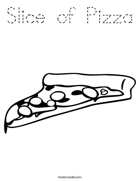 Pizza is probably the most eaten dish in the world and hardly anyone does not like it. Slice of Pizza Coloring Page - Tracing - Twisty Noodle