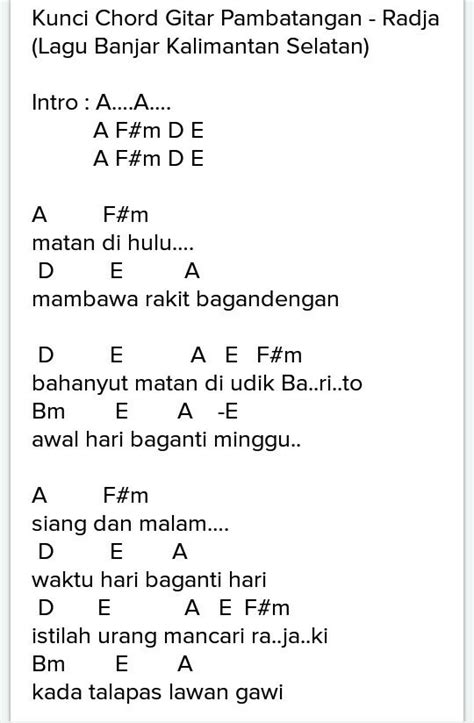 Lihat juga lirik lagu dengan kunci gitar terbaru dan terbaik lainnya hanya di db chord. Tuliskan Not Angka Lagu Pambatangan Plis Brainly Co Id