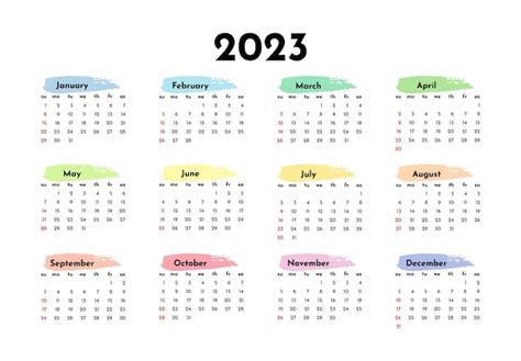 Calendario Para 2023 Aislado En Un Fondo Blanco Vector Premium