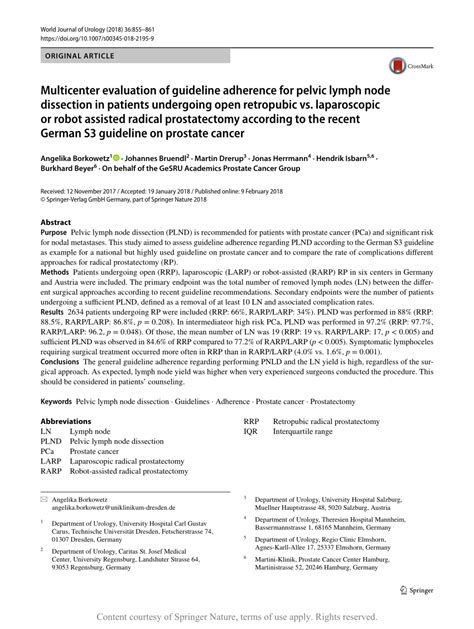 Multicenter Evaluation Of Guideline Adherence For Pelvic Lymph Node