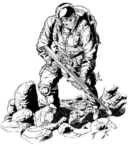 Soldier With Gun Drawing Clip Art Library