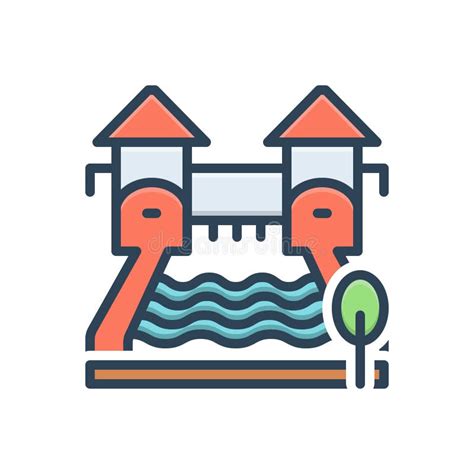 Color Illustration Icon For Recreation Zone Hotel And Resort Stock