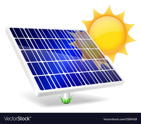 Solar Panel And Sun Royalty Free Vector Image Vectorstock