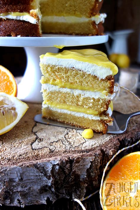 Sie haben einen weiten weg und hätten unmöglich am sonntagmorgen anreisen können. Gefüllter Orangenkuchen mit Lemon Curd - Zungenzirkus