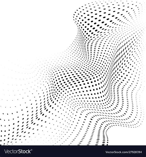 Abstract Halftone Background With Dynamic Waves Vector Image