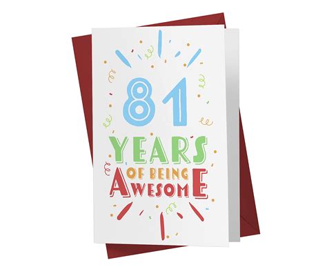 Buy 81st Birthday Card For Him Her 81st Anniversary Card For Dad Mom