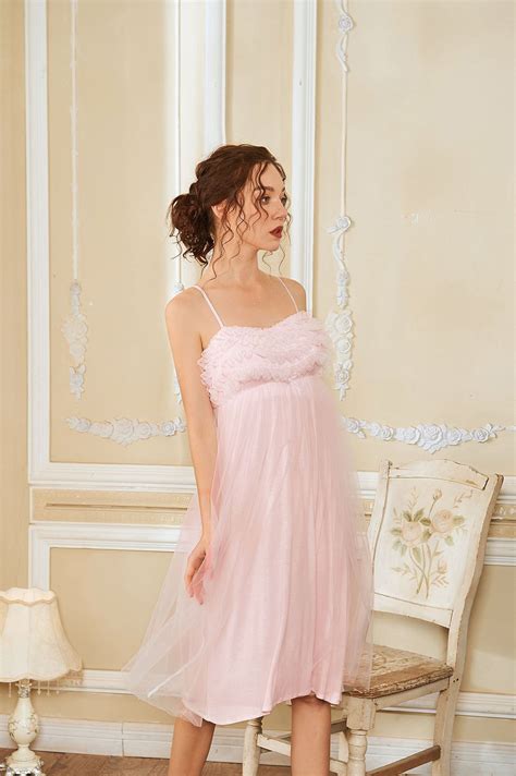 Retro Sleepwear Cotton Lining Women Home Wear Night Dress Princess