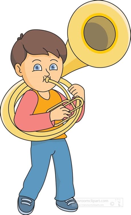 Musical Instruments Clipart Boy Playing Tuba