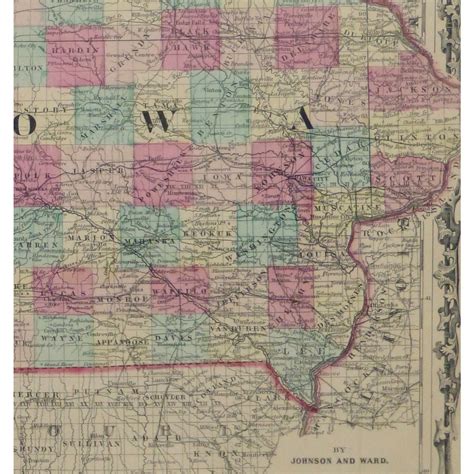 Map Iowa And Nebraska 1863 Original Art Antique Maps And Prints