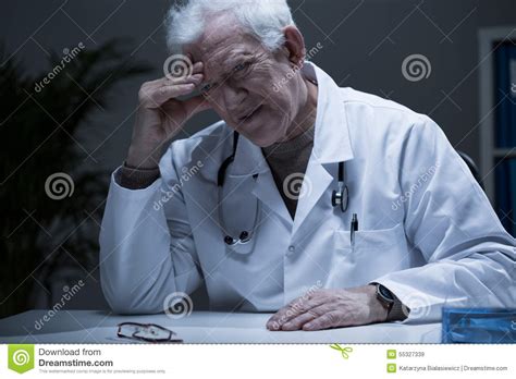 Senior Depressed Doctor Stock Image Image Of Disease 55327339
