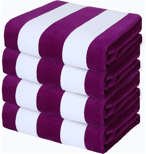 Exclusivo Mezcla 4 Pack 100 Cotton Oversized 35x70 Cabana Stripe