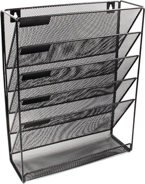 Easypag 6 Tier A4 Mesh In Tray Hanging Wall File Holder Document Folder