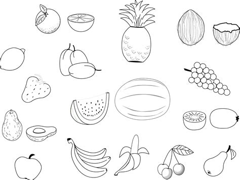 Fruit Colouring Pages Printable