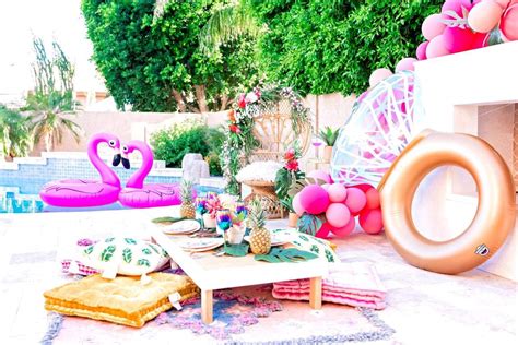 Tropical Pool Party Bridalwedding Shower Party Ideas Photo 1 Of 6