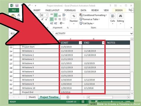Ways To Create A Timeline In Excel Wikihow