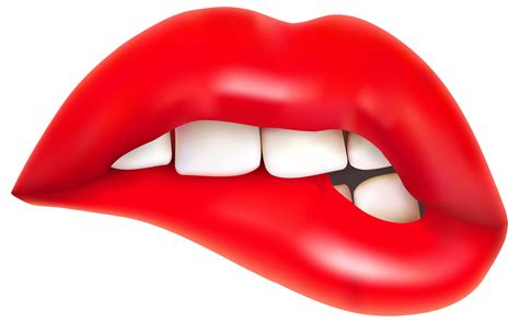 Biting Lip Clipart 🍓biting Red Lips Colorful Illustration Design Art Kiss Stock