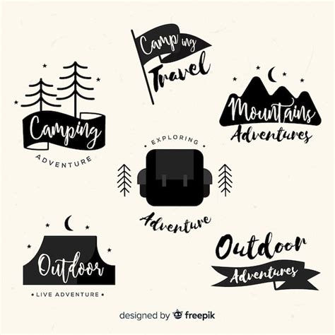 Free Vector Hand Drawn Adventure Logo Collection