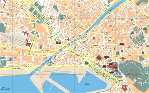 Malaga Vector Map Digital Maps Netmaps Uk Vector Eps Wall Maps