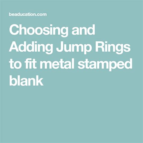 Choosing And Adding Jump Rings To Fit Metal Stamped Blank Jewelry