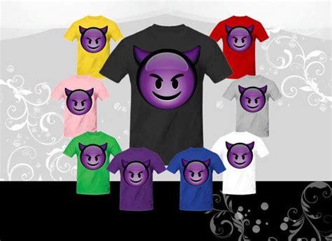 Smiling Devil Emoji T Shirt U1f608 Emoji Tee Halloween