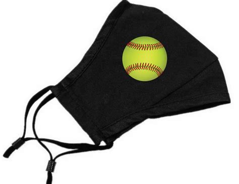 Softball Cotton Face Mask Filter Pocket Cloth Unisex Reusable Etsy