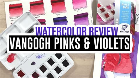 Review And Demo Vangogh Pinks And Violets Watercolor Set 🎨 Youtube