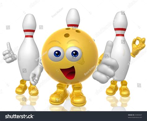 Funny Bowling Ball Figure And Pins Stock Photo 31893037 Shutterstock