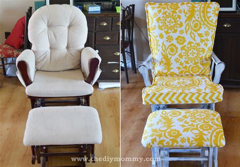 With a rocking chair, you can comfortably feed the baby in the nursery, or just stay close to the baby when they're sleeping. Update a Nursery Glider Rocking Chair | The DIY Mommy