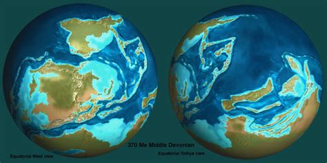 Image 3 Middle Devonian Globular Plate Tectonic Maps Showing The