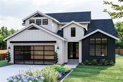 Plan Of A Two Story House With A Basement And A Garage In The American