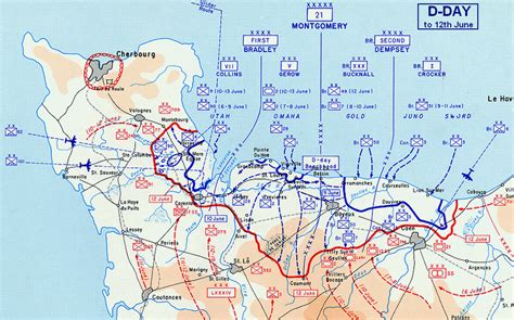 Map Of The Movement Of Allied And German Forces From D Day To D Day