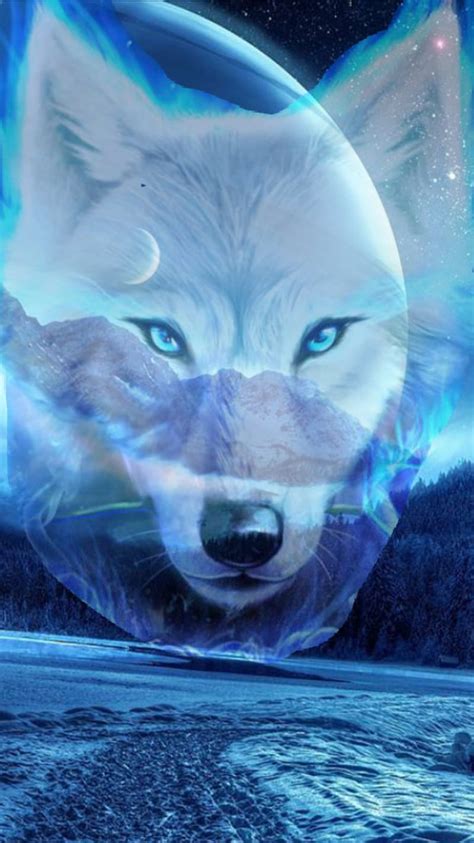 1920x1080px 1080p Free Download White Wolf And Moon Blue Galaxy