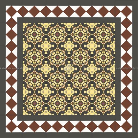 Traditional Encaustic Cement Ornate Tile Texture Seamless 13630