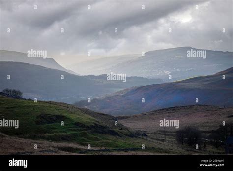 A Valley View In South Wales Stock Photo Alamy
