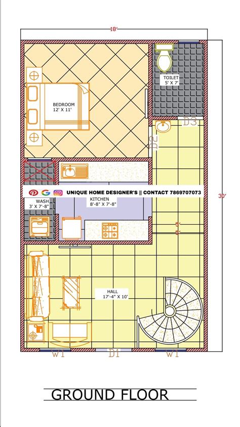 The Floor Plan For A House With Two Rooms And One Bedroom Which Is
