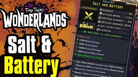 Tiny Tina S Wonderlands Salt Battery Legendary Melee Guide BEST New