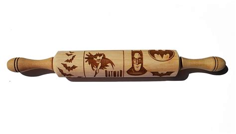 Batman Superhero Laser Cut Wooden Rolling Pin Eco Friendly