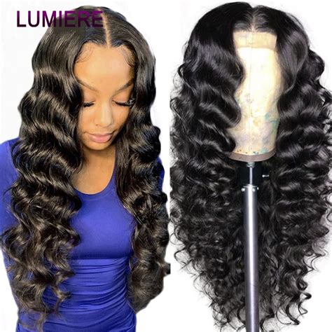 30 32 34 Inch 13x4 Looose Deep Wave Lace Front Human Hair Wig Hd