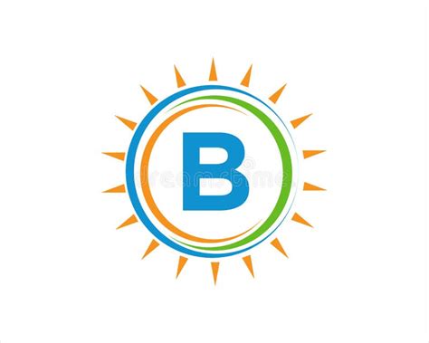 Sun Solar Energy Logo On Letter B Template B Letter Solar Logo Design