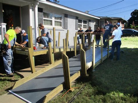 Building ramps makes areas more easily accessible to people who have trouble using stairs or use walkers an older wheelchair ramp is only as good as the work you put into it. FUMC builds free wheelchair ramps for residents | Features ...