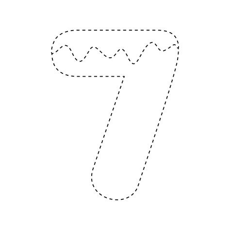 Number 7 Tracing Worksheet For Kids 12746405 Vector Art At Vecteezy