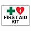 First Aid Kit Sign With Symbol NHE 30839