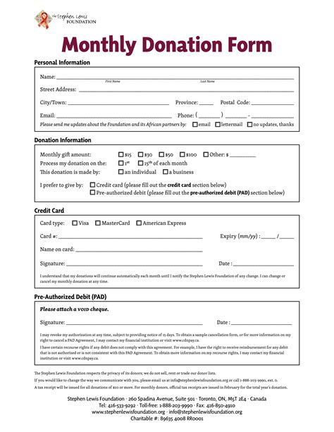 Free Donation Forms In Pdf Ms Word Excel